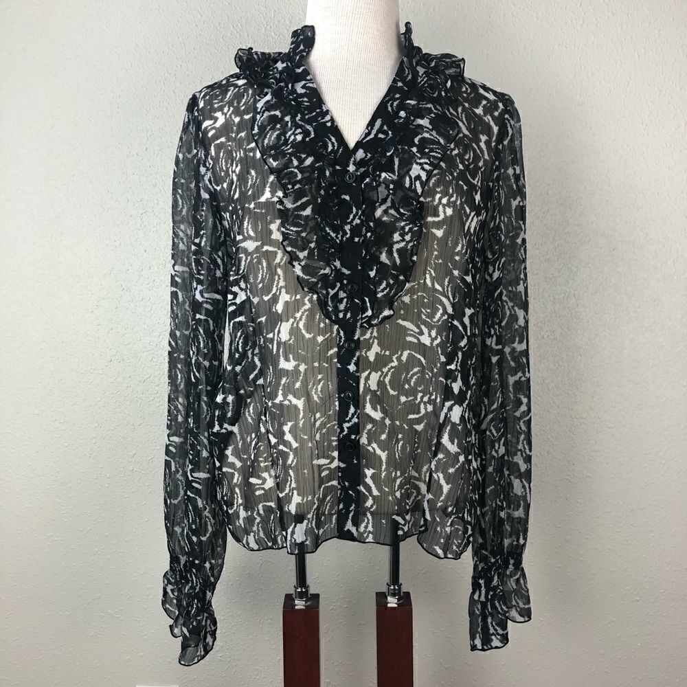 NWT Luciano Dante Button Down Blouse Size 10